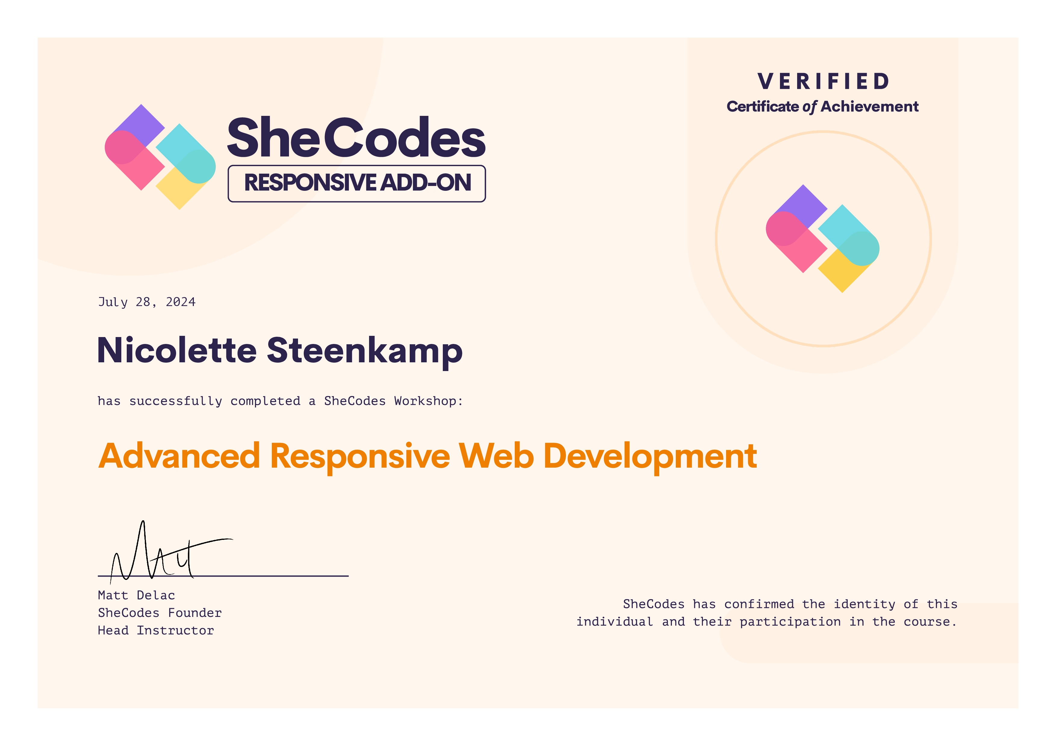 Advanced Responsive Web Development Certificate